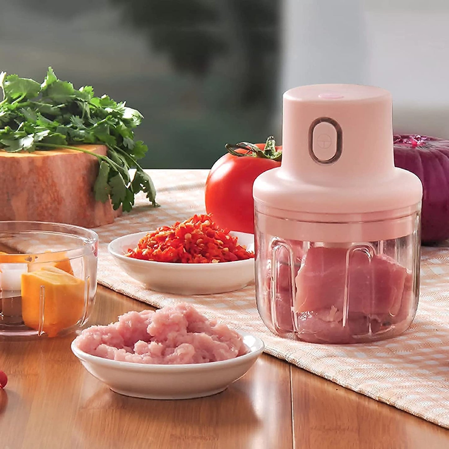 Mini Food Chopper Portable USB Rechargeable